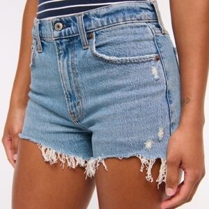 Abercrombie & Fitch Light Blue Frayed Jean Shorts